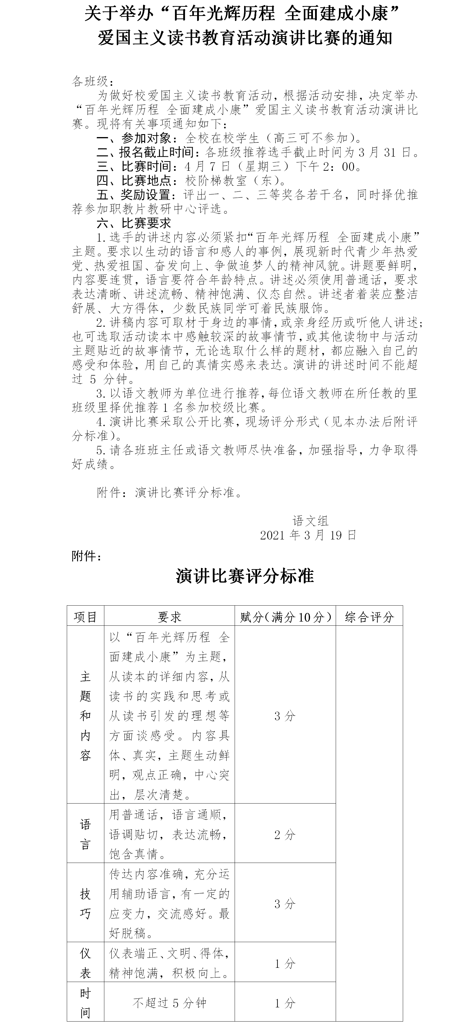 关于举办“百年光辉历程 全面建成小康”爱国主义读书教育活动演讲比赛的通知.png